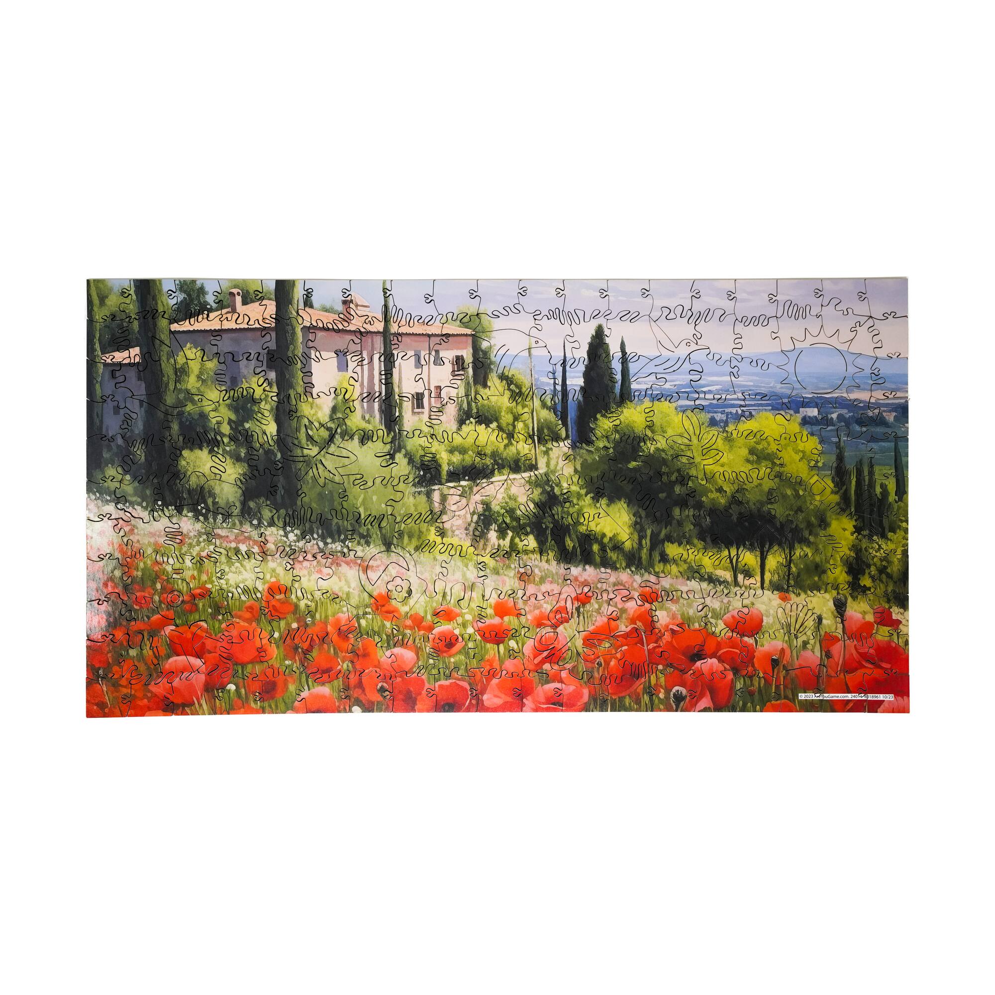 Wooden Jigsaw Puzzle - Poppy Field in Full Sun: 221 Pcs